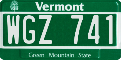 VT license plate WGZ741