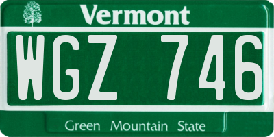VT license plate WGZ746