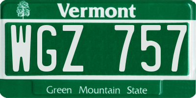 VT license plate WGZ757