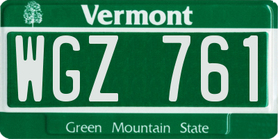 VT license plate WGZ761