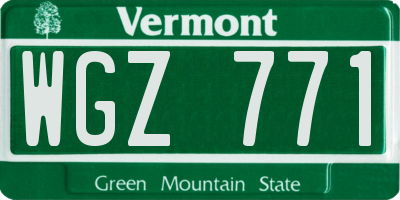 VT license plate WGZ771