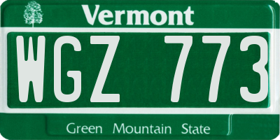 VT license plate WGZ773