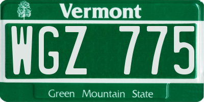 VT license plate WGZ775