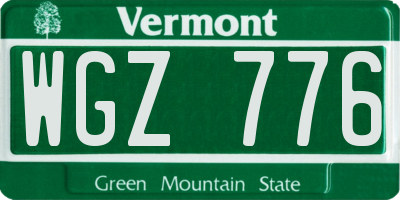 VT license plate WGZ776