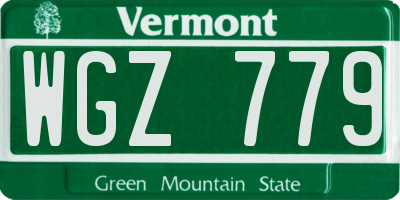 VT license plate WGZ779
