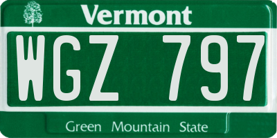 VT license plate WGZ797