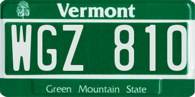 VT license plate WGZ810