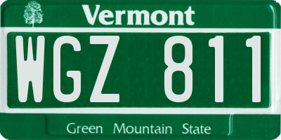 VT license plate WGZ811
