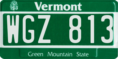 VT license plate WGZ813