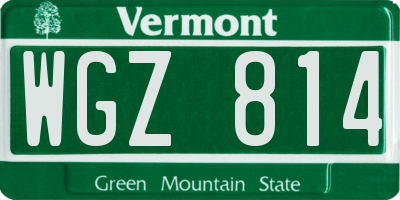 VT license plate WGZ814