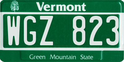 VT license plate WGZ823