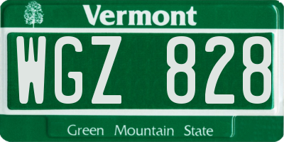 VT license plate WGZ828