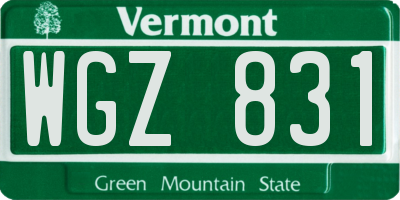 VT license plate WGZ831