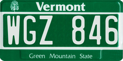 VT license plate WGZ846
