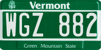 VT license plate WGZ882