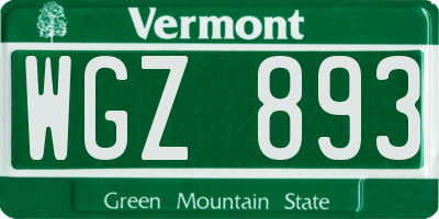 VT license plate WGZ893