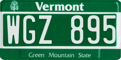 VT license plate WGZ895