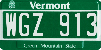 VT license plate WGZ913