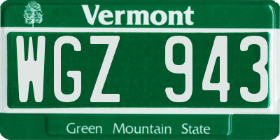 VT license plate WGZ943