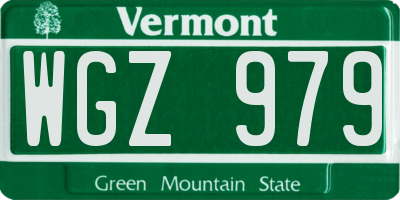 VT license plate WGZ979