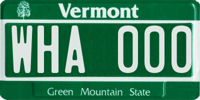 VT license plate WHA000