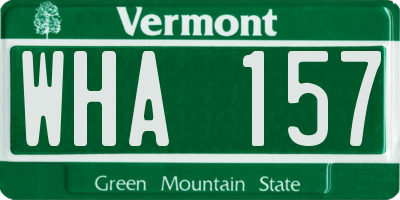VT license plate WHA157