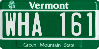 VT license plate WHA161