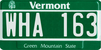 VT license plate WHA163