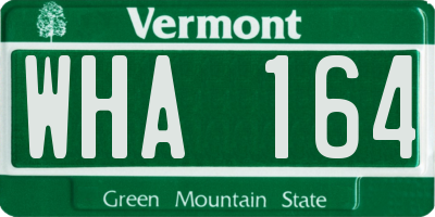 VT license plate WHA164