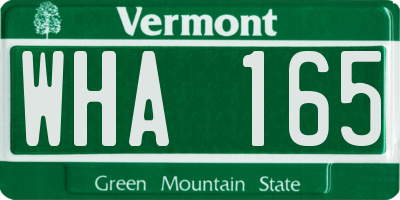 VT license plate WHA165