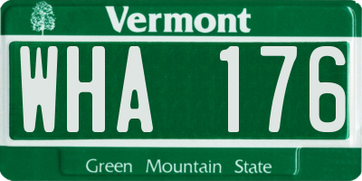 VT license plate WHA176