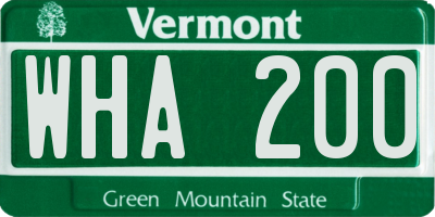 VT license plate WHA200
