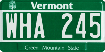 VT license plate WHA245