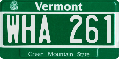 VT license plate WHA261