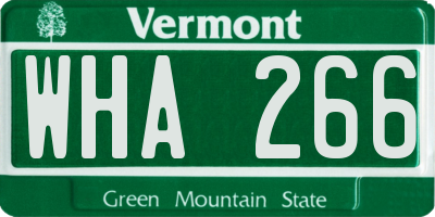 VT license plate WHA266
