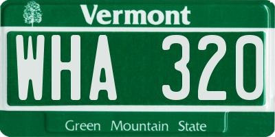 VT license plate WHA320
