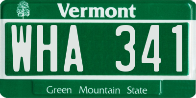 VT license plate WHA341