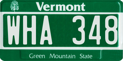 VT license plate WHA348