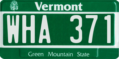 VT license plate WHA371