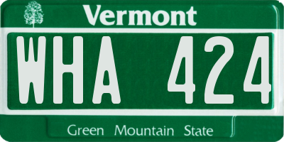 VT license plate WHA424