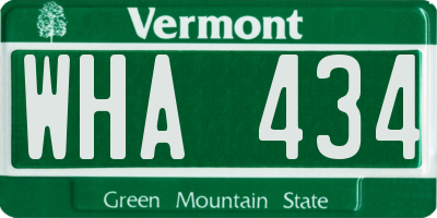 VT license plate WHA434