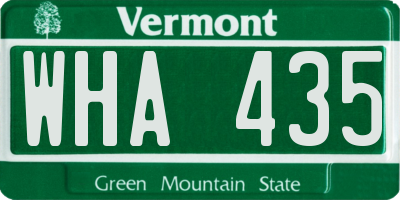 VT license plate WHA435