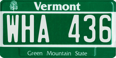 VT license plate WHA436