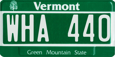 VT license plate WHA440