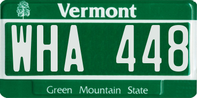 VT license plate WHA448