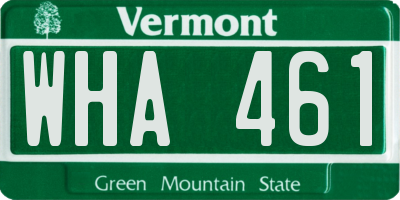 VT license plate WHA461