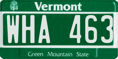 VT license plate WHA463