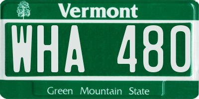 VT license plate WHA480
