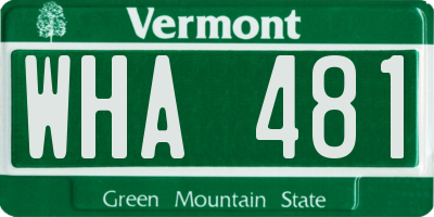 VT license plate WHA481