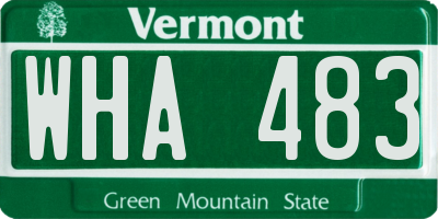 VT license plate WHA483
